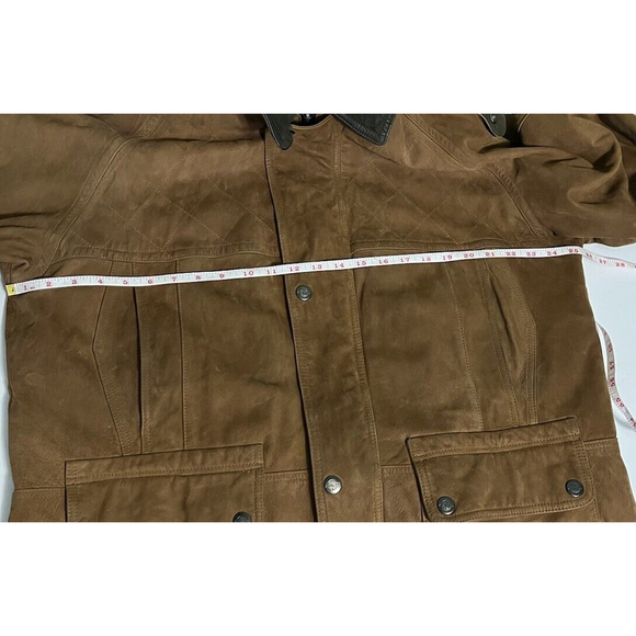 BILERMAN Jacket Men’s L Tan Brown Suede Coat Lined Interior Pockets Nature - Picture 16 of 16